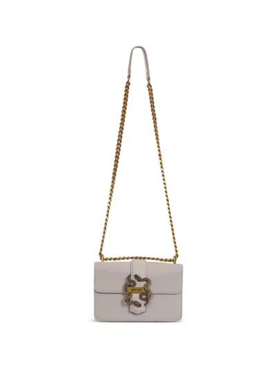 Just Cavalli Snake-detail Shoulder Bag In Gray