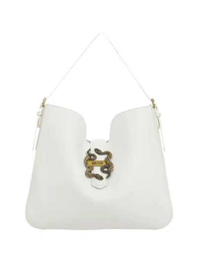 Just Cavalli Snake-detail Tote Bag In White