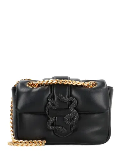 Just Cavalli Snake-embellishment Shoulder Bag In Black