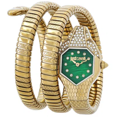 Just Cavalli Snake Green Dial Ladies Watch Jc1l193m0035 In Gold