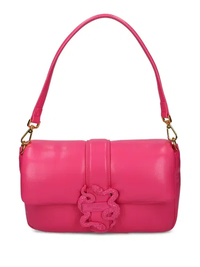 Just Cavalli Snake-plaque Crossbody Bag In Pink