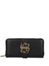 Just Cavalli Snake-plaque Wallet In Black