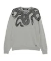 Just Cavalli Snake-print Sweater In Gray