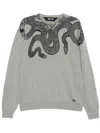 Just Cavalli Snake-print Sweater In Grey