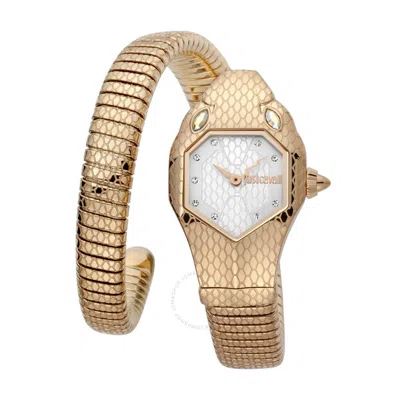 Just Cavalli Snake Quartz Silver Dial Ladies Watch Jc1l177m0045 In Gold Tone / Rose / Rose Gold Tone / Silver