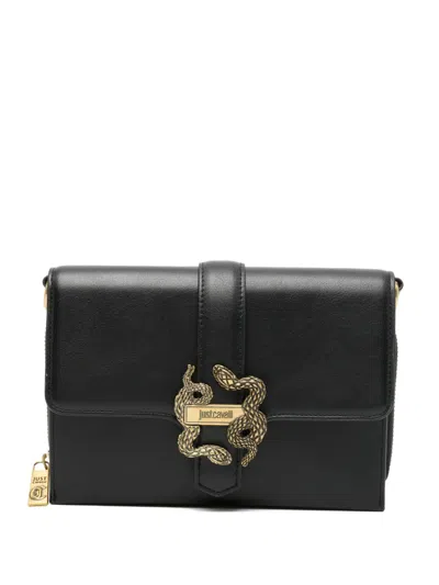 Just Cavalli Snake-detail Clutch Bag In Black