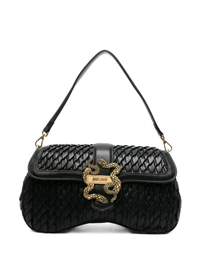 Just Cavalli Snake-detail Shoulder Bag In Orange