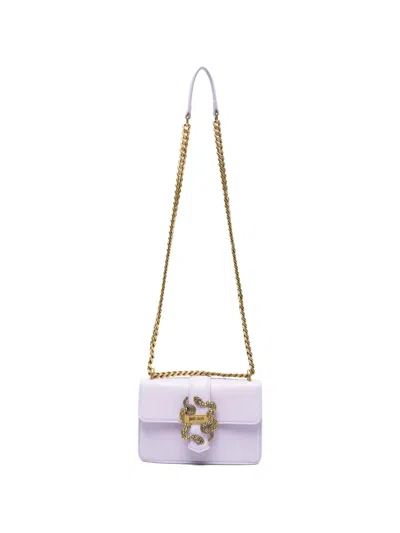 Just Cavalli Snake-detail Shoulder Bag In Purple