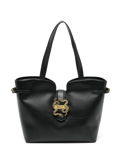 Just Cavalli Snake-detail Tote Bag In Black