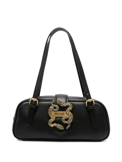 Just Cavalli Snake-plaque Buckle-detail Tote Bag In Blue