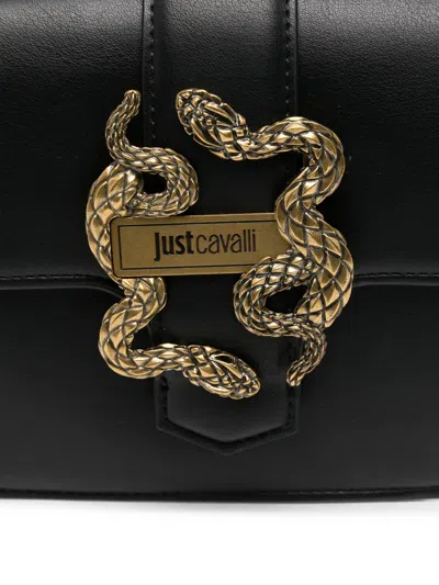 Just Cavalli Snake-plaque Chain-link Cross-body Bag In Brown