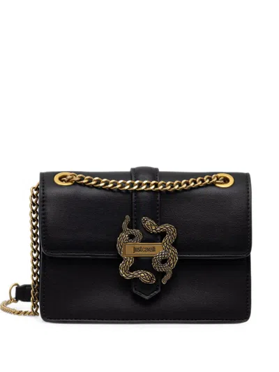 Just Cavalli Snake-plaque Mini Bag In Black