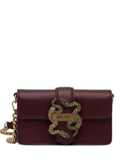 Just Cavalli Snake-plaque Mini Bag In Brown