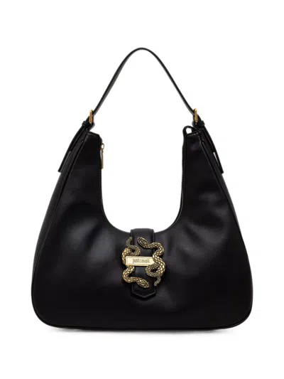 Just Cavalli Snake-plaque Tote Bag In Black