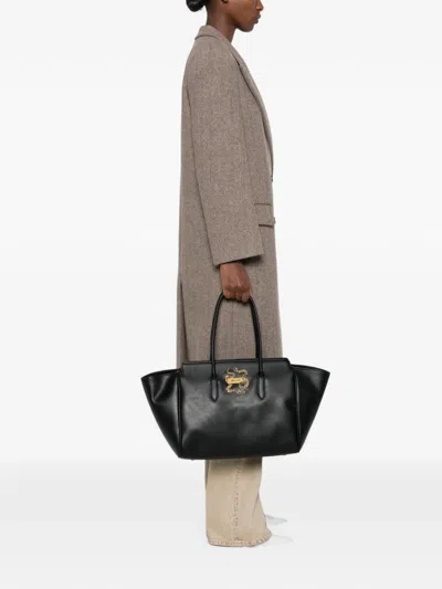 Just Cavalli Snake-plaque Tote Bag In Blue