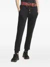 Just Cavalli Snakeskin-print Drawstring Track Pants In Black