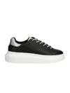 Just Cavalli Glitter Lace-up Sneakers In Black