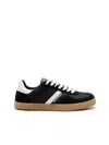 Just Cavalli Panelled Leather Lace-up Sneakers In Black
