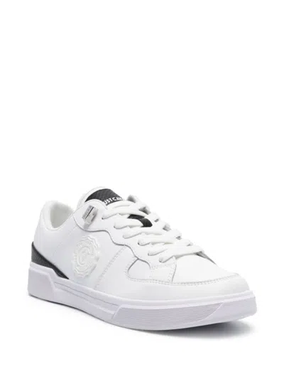 Just Cavalli Logo-patch Leather Sneakers In White