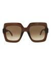 JUST CAVALLI JUST CAVALLI SQUARE-FRAME ACETATE SUNGLASSES WOMAN SUNGLASSES BROWN SIZE 53 ACETATE