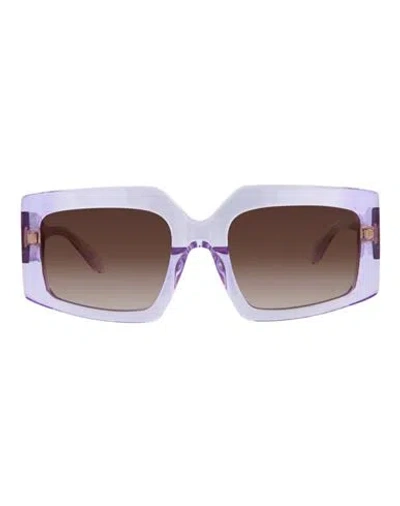 Just Cavalli Square-frame Acetate Sunglasses Woman Sunglasses Purple Size 54 Acetate In Violet Violet Brown