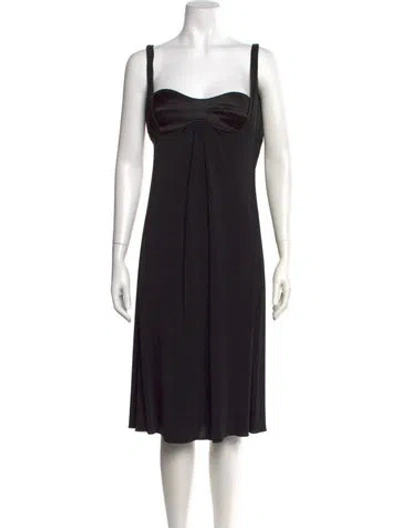 Pre-owned Just Cavalli Square Neckline Knee-length Dress In Black