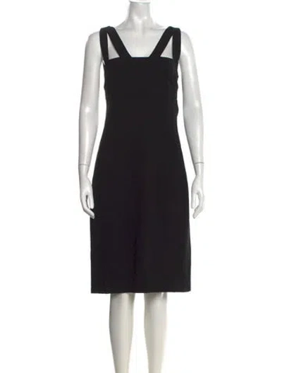 Pre-owned Just Cavalli Square Neckline Knee-length Dress In Black