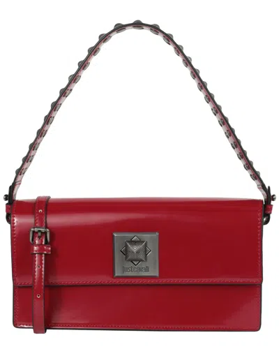 Just Cavalli Square Tiger Buckle Shoulder Bag In Red