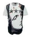 Just Cavalli Star Printed Round Collar T-shirt In White