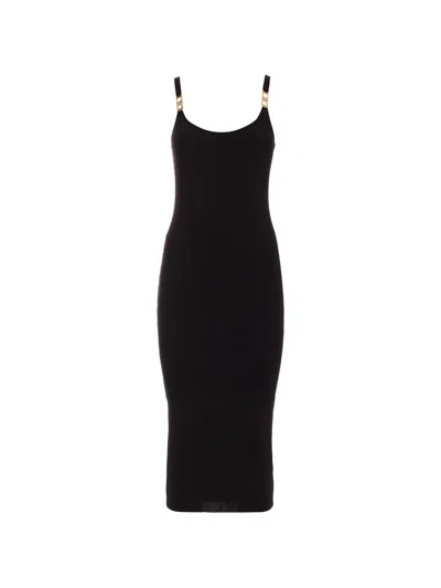 Just Cavalli Strap-detail Midi Dress In Black
