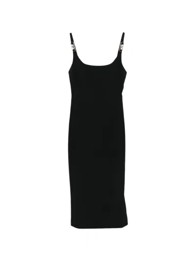 Just Cavalli Strap Midi Dress In Black