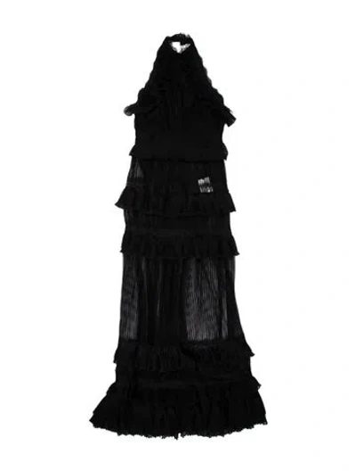 Pre-owned Just Cavalli Strapless Long Dress In Black