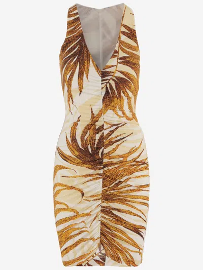 Just Cavalli Stretch Viscose Dress With Print In Multi