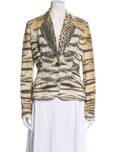 Pre-owned Just Cavalli Striped Blazer In Neutral