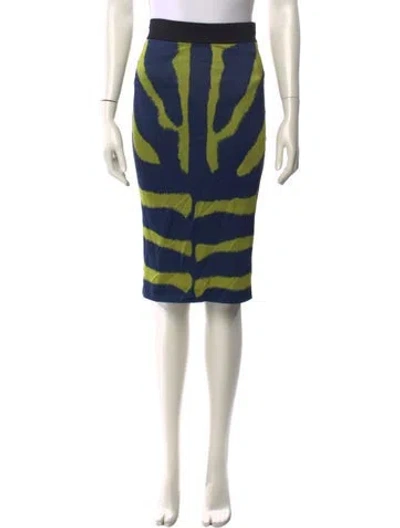 Pre-owned Just Cavalli Striped Knee-length Skirt W/ Tags In Blue