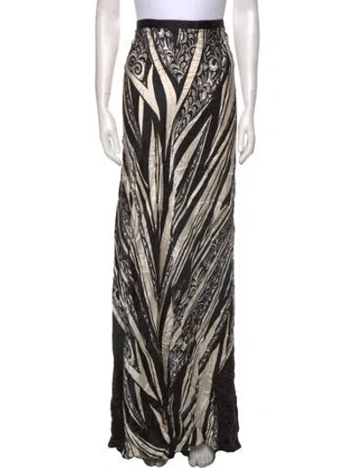 Pre-owned Just Cavalli Striped Long Skirt In Black