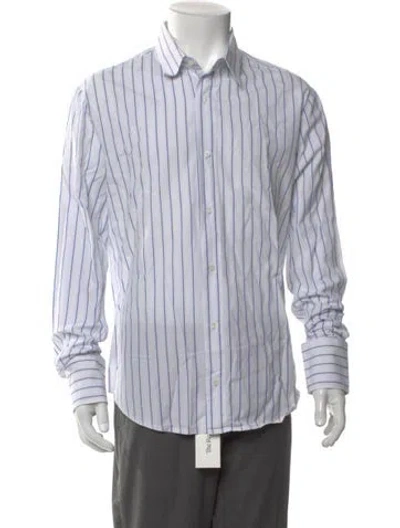 Pre-owned Just Cavalli Striped Long Sleeve Dress Shirt In White