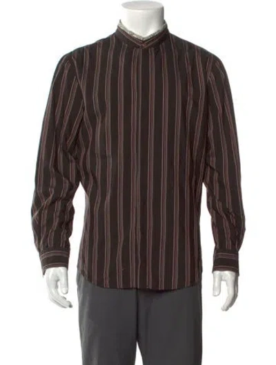 Pre-owned Just Cavalli Striped Long Sleeve Shirt In Brown