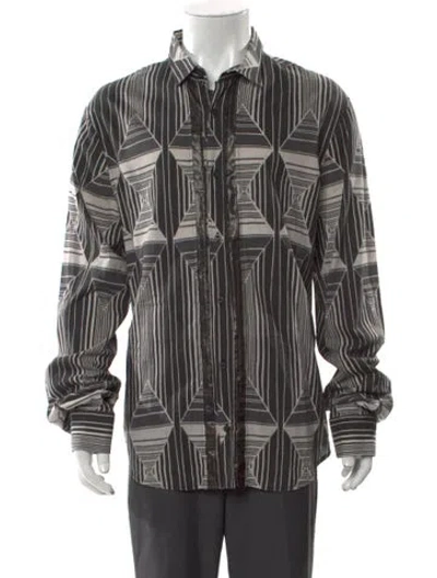Pre-owned Just Cavalli Striped Long Sleeve Shirt In Gray