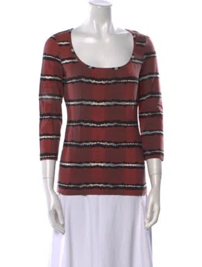 Pre-owned Just Cavalli Striped Scoop Neck Top In Multi