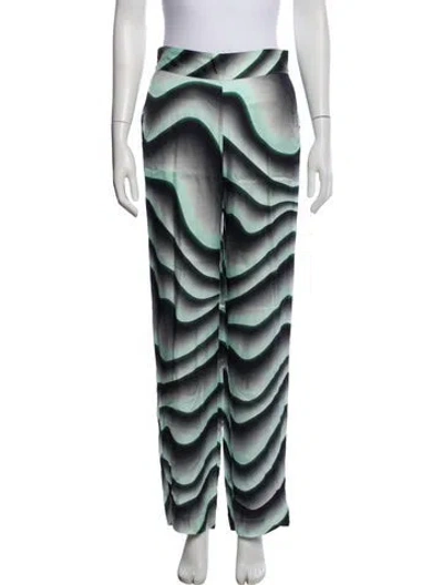 Pre-owned Just Cavalli Striped Wide Leg Pants W/ Tags In Green