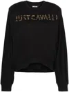 Just Cavalli Stud-detail Cotton Sweatshirt In Black