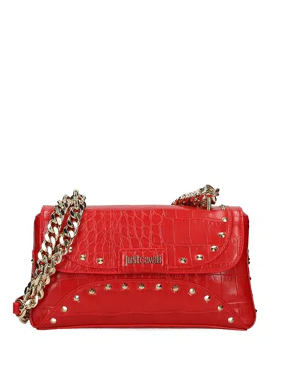 Just Cavalli Stud-embellished Cross Body Bag In Brown