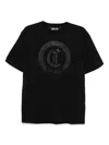 Just Cavalli Stud-embellished Logo T-shirt In Black