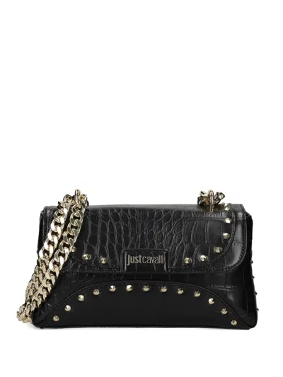 Just Cavalli Stud-embellished Shoulder Bag In Black