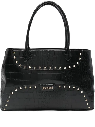 Just Cavalli Studded Tote Bag In Black