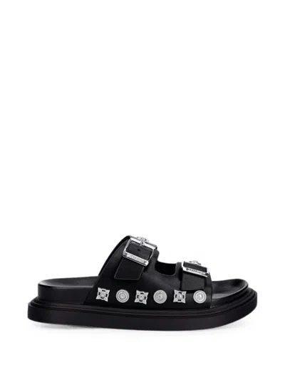 Just Cavalli Stud-embellished Buckle-fastening Sandals In Black