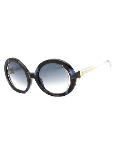 Just Cavalli Stylish Round Women's Sunglasses Sjc028 In Blue