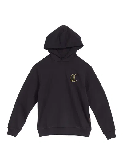 Just Cavalli Jc Embroidery Lurex Sweatshirt In Black
