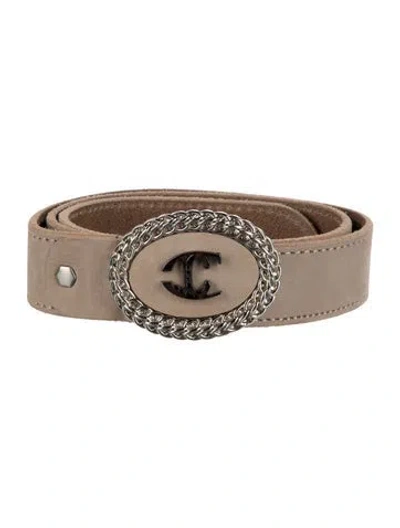 Pre-owned Just Cavalli Suede Waist Belt In Neutrals